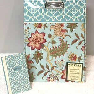 C.R. Gibson Waverly Cross Currents Seaglass Clip Board + Address Book
